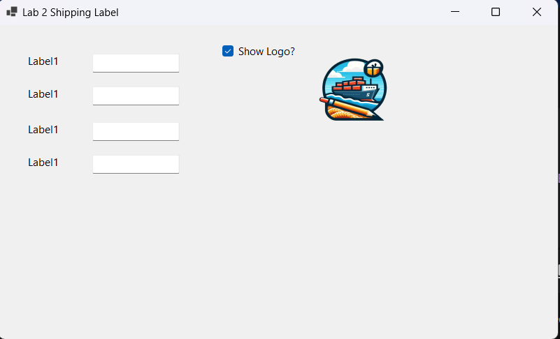 Shipping Label Application Interface